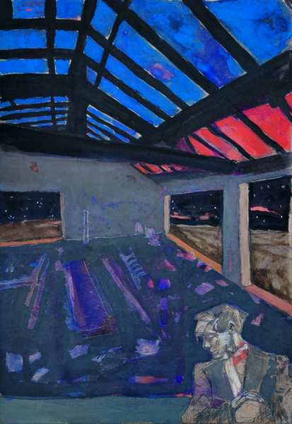 hangar - 21x30 - tempera